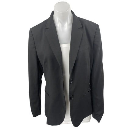 Banana Republic Women's Black Wool Stretch Long Sleeve Blazer Coat Jacket 14