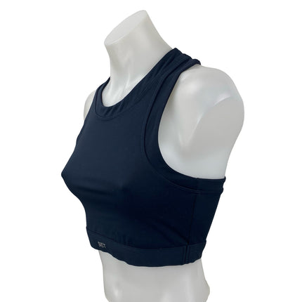 Set Active Navy Blue Racerback Yoga Workout Gym Athletic Sports Bra Crop Top M