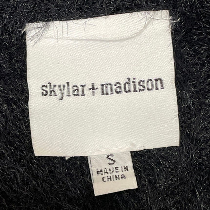 Skylar + Madison Black Faux Fur Knit Scoop Neck Sleeveless Tank Crop Top Size S