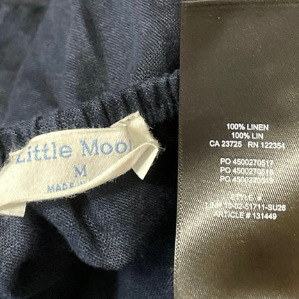 Aritzia Little Moon 100% Linen Navy Blue Sleeveless Denim Tie Halter Top Size M