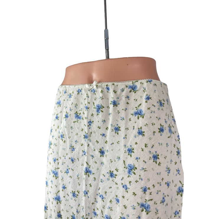 Wild Fable Women's Off White Linen Floral High Rise Maxi Straight A-Line Skirt S