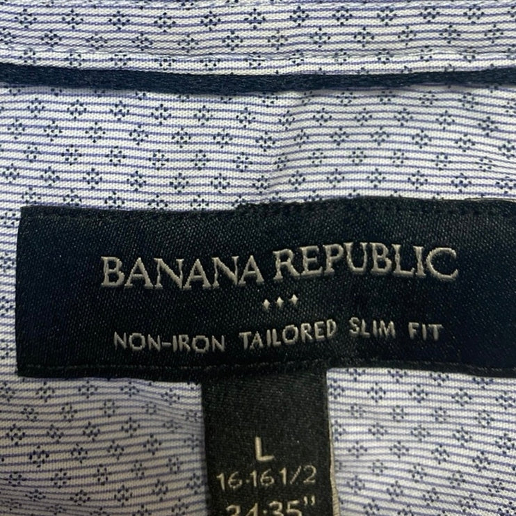 Banana Republic Blue Non-Iron Tailored Slim Fit Long Sleeve Button Down Shirt L