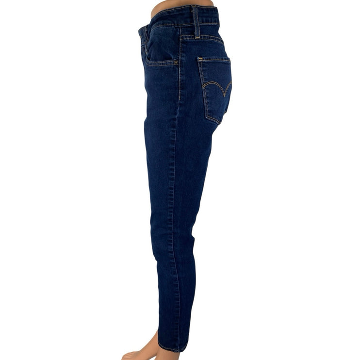 Levi's 721 High Rise Skinny Women's Blue Dark Wash Cropped Denim Jeans Size 30