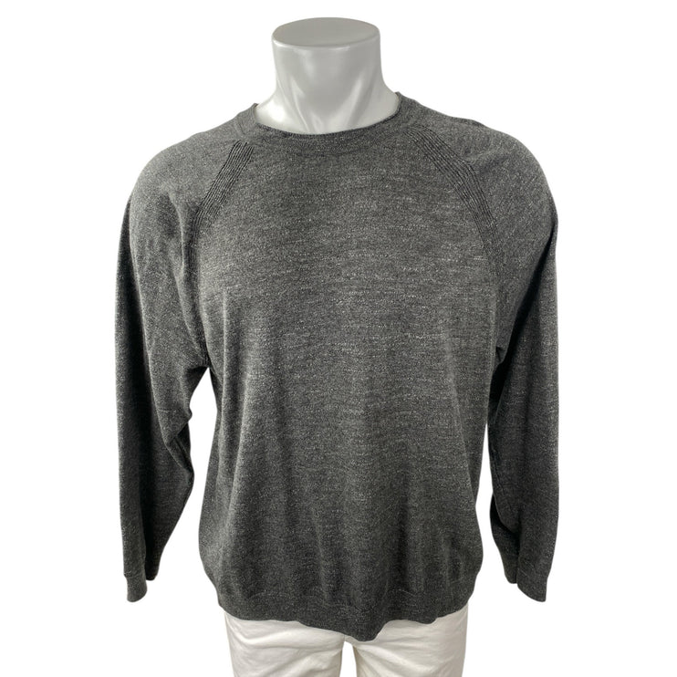 Lucky Brand Men's Dark Gray Heather Long Sleeve Crew Neck Sweatshirt Sweater L