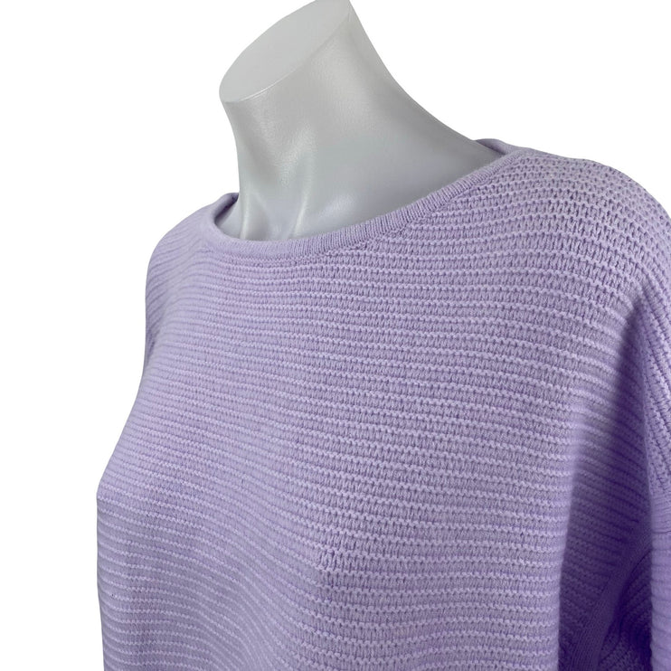 NEW Banana Republic Women's Purple Ribbed Boat Neck Long Sleeve Sweater Top Sz M
