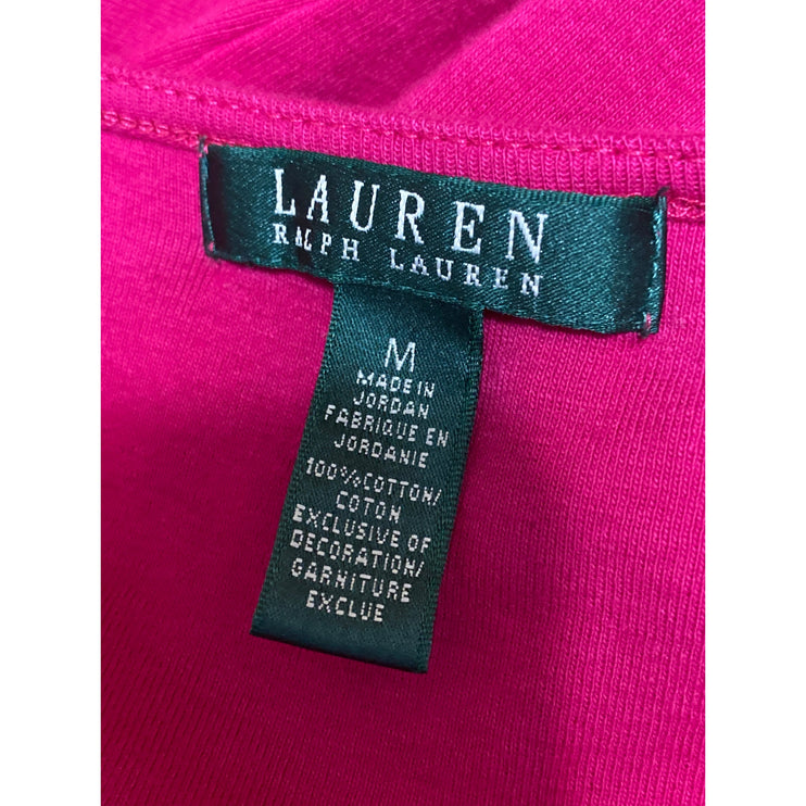 Lauren Ralph Lauren Pink Sleeveless Notch V Neck Tank A Line Mini Dress Size M
