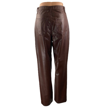 Abercrombie & Fitch The 90s Straight Ultra High Rise Brown Trousers Pants Size 6