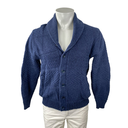 Goodfellow Men's Blue Cable Knit Long Sleeve Button Down Cardigan Sweater Top M