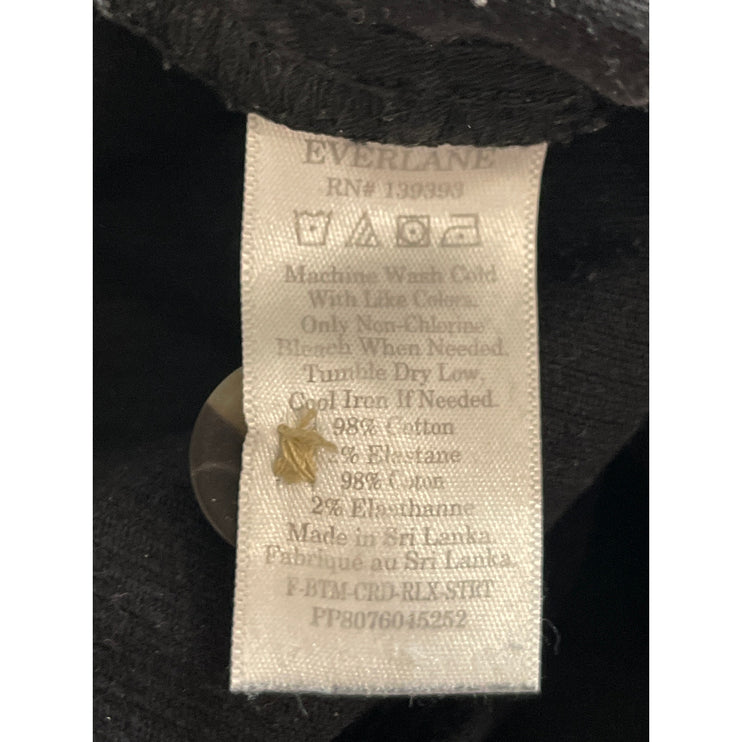 Everlane Women's Black Corduroy High Waisted Baggy Wide Leg Trousers Pants Sz 4