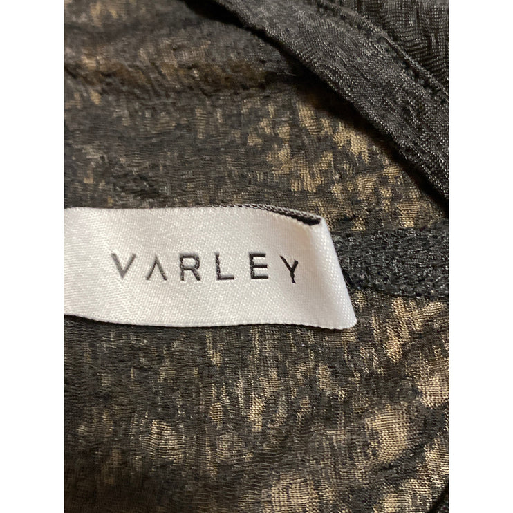 Varley Women's Black V-neck Short Sleeve Relaxed Fit Sheer Coverup Blouse Top S