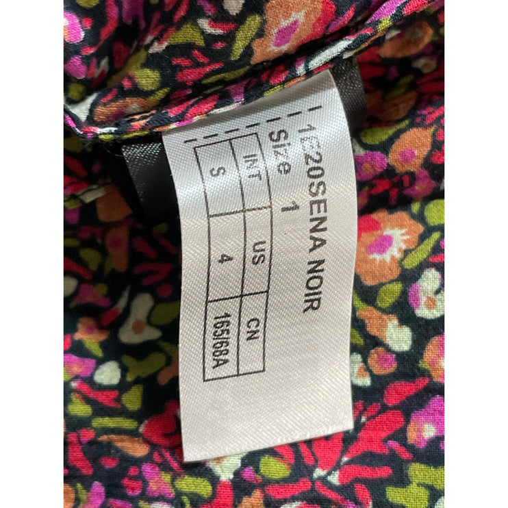 BA&SH Sena Multicolor Floral High Rise Asymmetrical Midi Wrap A-Line Skirt Sz 1