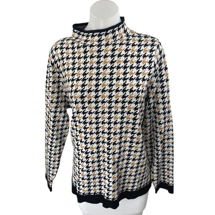 Adrianna Papell Women's Multicolor Houndstooth Long Sleeve Sweater Top Size L