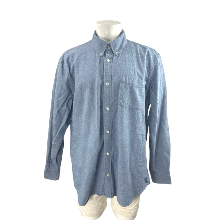 GAP Oxford Mens Light Blue Collared Long Sleeve Casual Button Down Shirt Top XXL