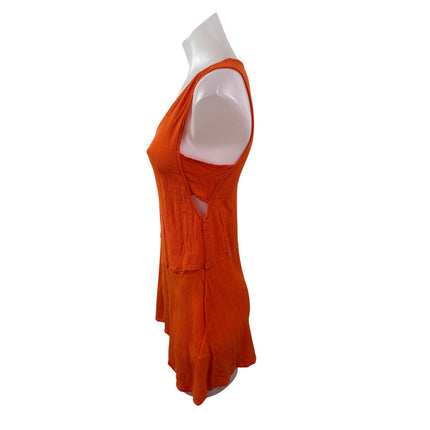 Topshop Women Coral Sleeveless V Neck Tank Cami Casual Cutout Mini Dress Size 4