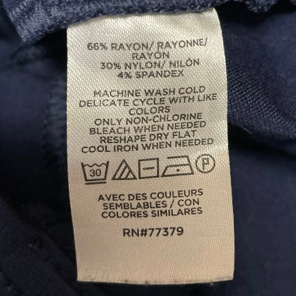 Ann Taylor Women's Navy Blue High Waisted Wide Leg Baggy Trousers Pants Size 4
