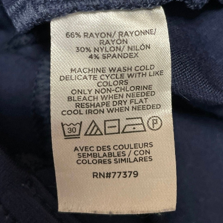 Ann Taylor Women's Navy Blue High Waisted Wide Leg Baggy Trousers Pants Size 4