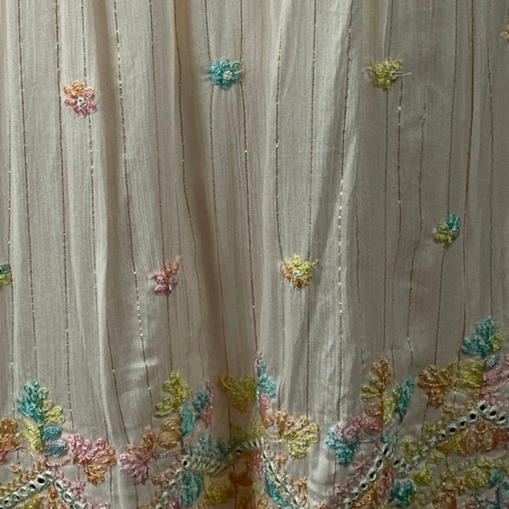 NEW Ananta Floral Embroidery Tassel Summer Maxi Camisole Tank A-Line Dress L/XL