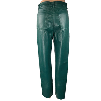Aritzia Wilfred The Melina Faux Leather Green Women's Straight Casual Pants 4