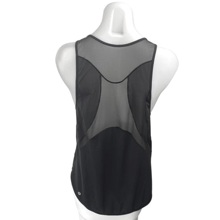 Lululemon Women's Black Sleeveless Mesh Yoga Workout Athletic Tank Top Size 6