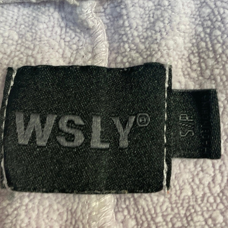 WSLY Women's Purple Lilac Fleece Drawstring Mid Rise Lounge Mini Shorts Size S