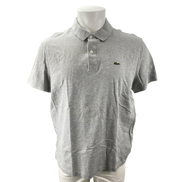 Lacoste Men Heather Gray Short Sleeve Logo Slim Fit Golf Polo Shirt Top Size XXL