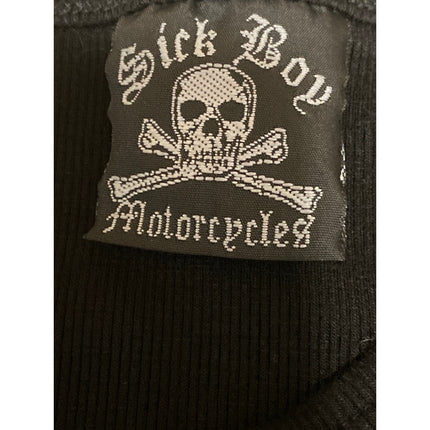 Sick Boy Motorcycles Black Graphic Ribbed Sleeveless Muscle Tee Tank Top Size XL