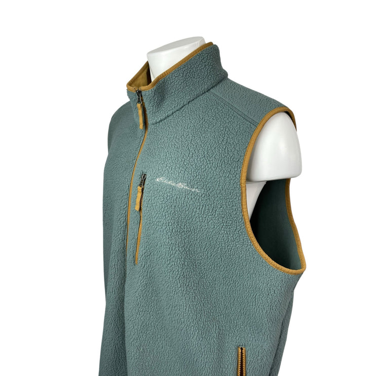 Eddie Bauer Quest 300 Sherpa Fleece Green Body Warmer Gilet Vest Sweater Top XXL