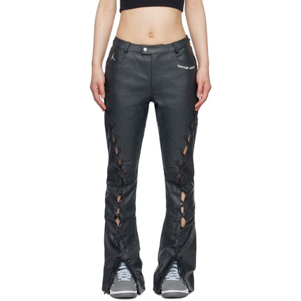 NEW $400 Nike Jordan x Travis Scott Cactus Jack Genuine Leather Moto Pants Sz 2