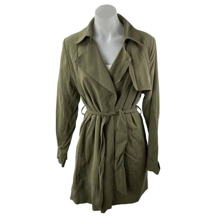 Banana Republic Women's Olive Green Long Sleeve Tie Waist Coat Jacket Size S
