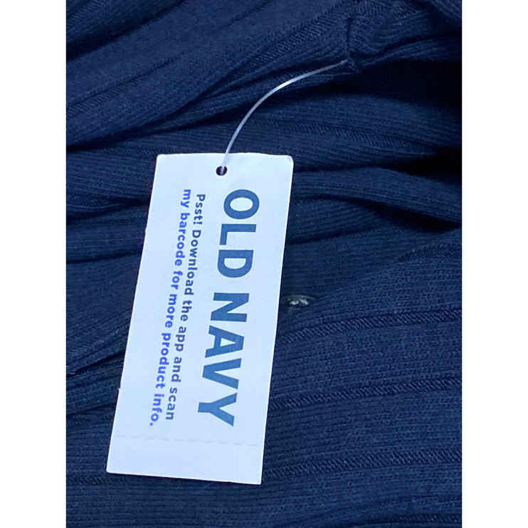 NEW Old Navy Blue Long Sleeve Ribbed Knit Button Down Sweater Midi Dress Size M