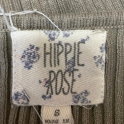 Hippie Rose Olive Green Sleeveless Ribbed Knit Tank Bodycon Mini Dress Size S