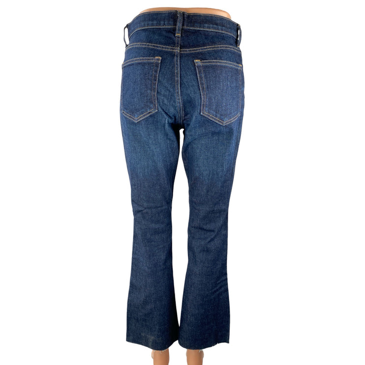 Everlane Women's Blue High Waisted Raw Hem Flared Bootcut Denim Jeans Size 26