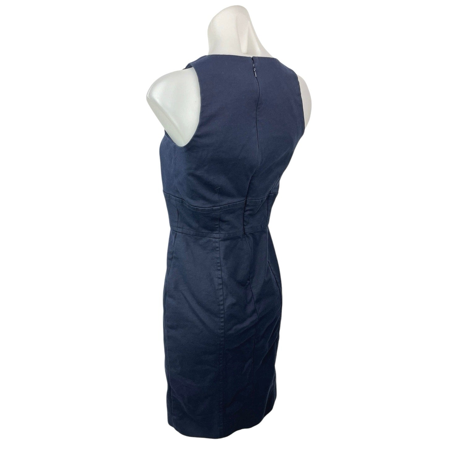 ann taylor blue sheath dress Crew Neck Twist Sheath Dress