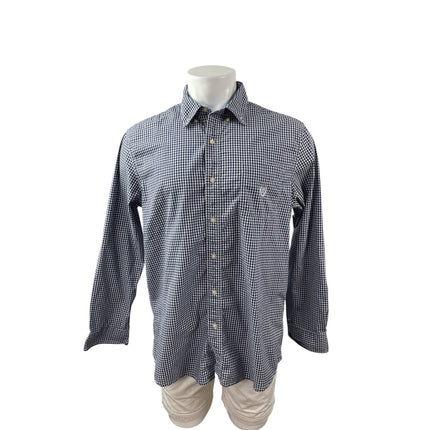 Chaps Men's Blue Gingham Checkered Long Sleeve Button Down Shirt Top Size L