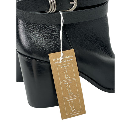 NEW Dolce Vita Tyrone Black Leather Ankle Strap Knee High Riding Boots Size 8.5