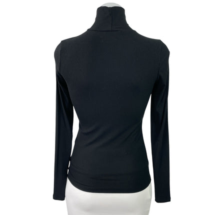 Aritzia Wilfred Women's Black Turtleneck Ribbed Knit Long Sleeve Sweater Top S