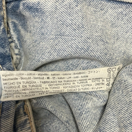 Zara Women's Blue Light Wash High Rise Distressed Wide Leg Denim Jeans Size 8