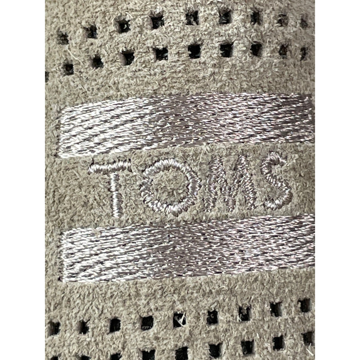 NEW TOMS Majorca Women's Perforated Suede Open Toe Block Heels Ankle Booties 10
