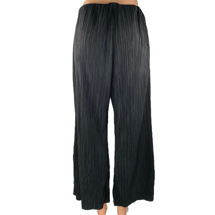 Zara Women's Black High Waisted Wide Leg Pull On Trousers Dress Pants Size M