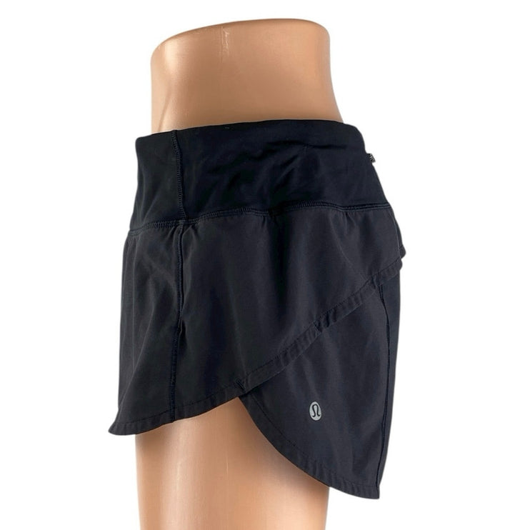 Lululemon Women's Black High Waisted Yoga Workout Athletic Running Shorts Size 8