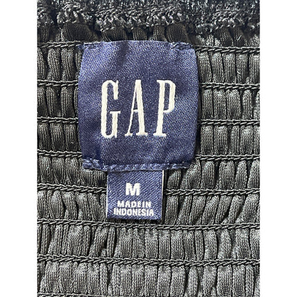 Gap Women's Black Long Sleeve Smocked Square Neck Peplum Blouse Top Size M