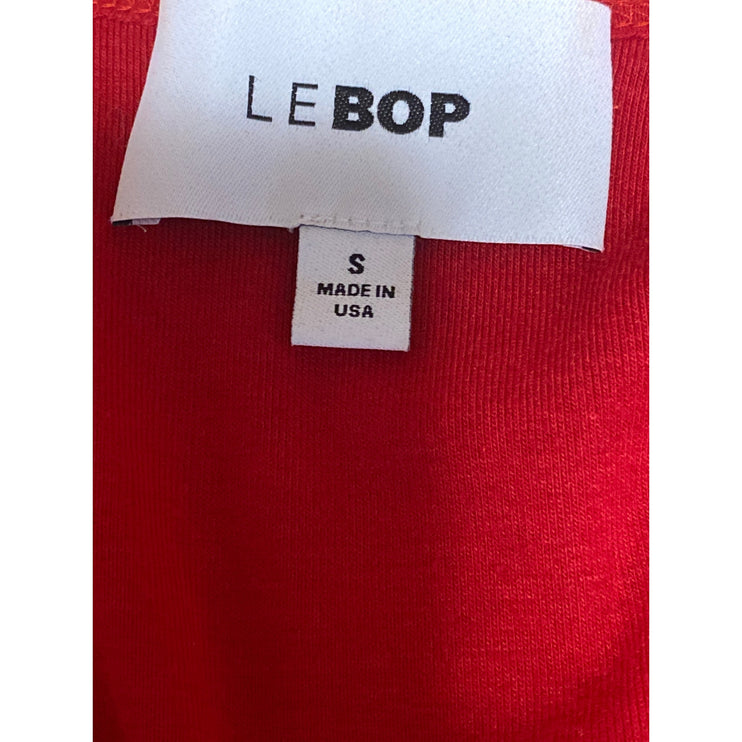Le Bop Women's Red Round Neck Long Sleeve Button Down Cardigan Sweater Top Sz S