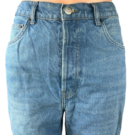 Reformation Cynthia Blue High Waist Relaxed Straight Medium Wash Denim Jeans 29