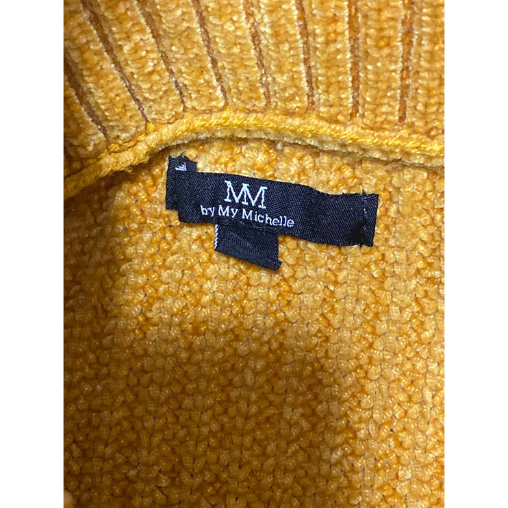 MM by My Michelle Women's Yellow Striped Turtleneck Ribbed Knit Sweater Top Sz L