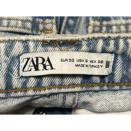 Zara Women's Blue Light Wash Mid Rise Relaxed Loose Straight Leg Jeans Size 0