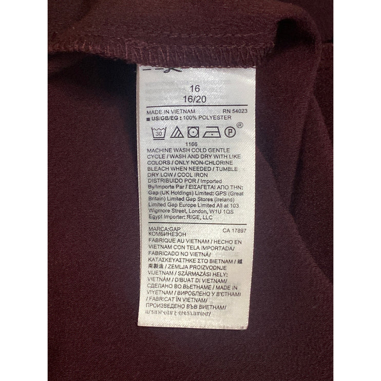 Gap Women's Brown V-neck Long Bell Sleeve V-neck Belted Tapered Jumpsuit Size 16