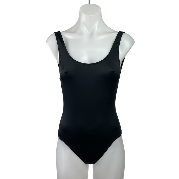 Solid & Striped Black Scoop Neck Open Back Sleeveless One Piece Swimsuit Size S