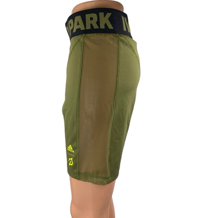 Adidas Ivy Park Peloton Women's Olive Green High Waisted Cycling Biker Shorts L