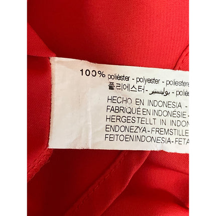 Zara Women's Red Tie Neck Long Puff Sleeve Button Career Shirt Blouse Top Size M