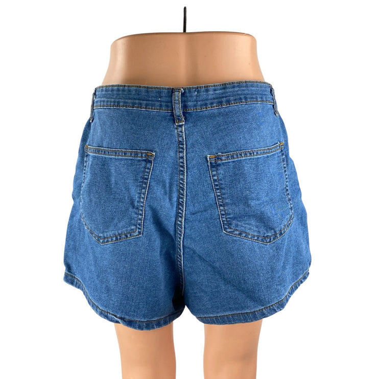 DTW Don't Think Twice Wim Women's Blue High Waisted Mom Denim Jean Shorts Sz 6